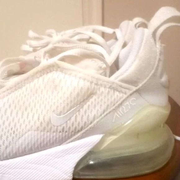 Nike Air Max 270 Sneakers White/Cream Size 4 Youth - Picture 9 of 12